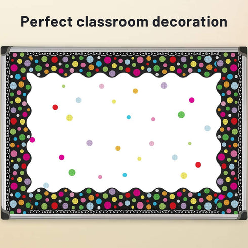 Chalkboard Brights Straight Border Trim, Colorful Bulletin Board Border for Classroom 36ft One Roll