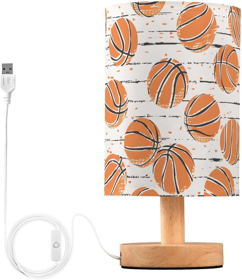 Generic Basketball Lines Pattern Small Desk Lamp for Bedroom Nightstand Bedside Lamps with