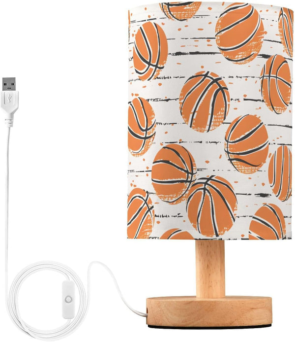 Generic Basketball Lines Pattern Small Desk Lamp for Bedroom Nightstand Bedside Lamps with
