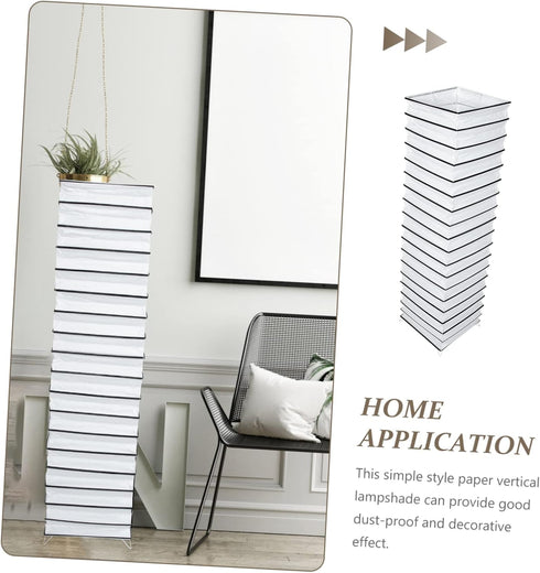 Vertical Paper Floor Lamp Shade Minimalist Design for Living Room Bedroom Study and Boys and Girls Decorative Lighting