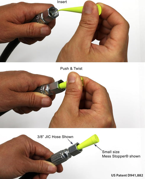 Universal Rubber Plugs and Caps for Hydraulic Oil Hoses and Fittings to Prevent Leaks, 2 Large, 2 Medium, 4 Small Size