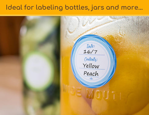 Mason Jar Lid Labels - Removable Canning Label, Waterproof Write-On Meal Prep Label for Food Container, 90pcs
