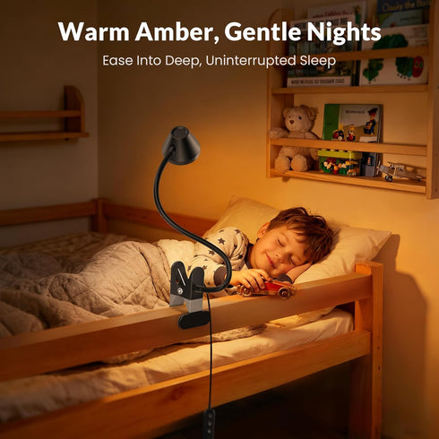 5 Dimming, RG0 LEPOWER Clip on Light, Reading Lights for Books in Bed with Colors & Stepless Eye-Care, Amber Glow Light