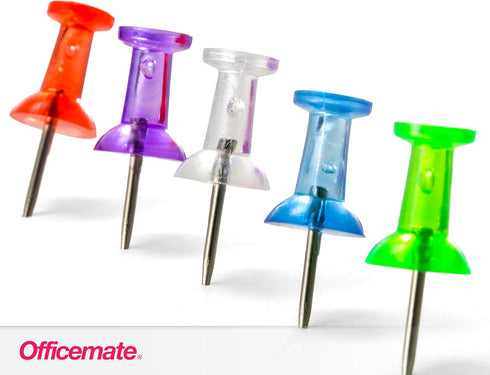 Officemate Translucent Push Pins, 35710