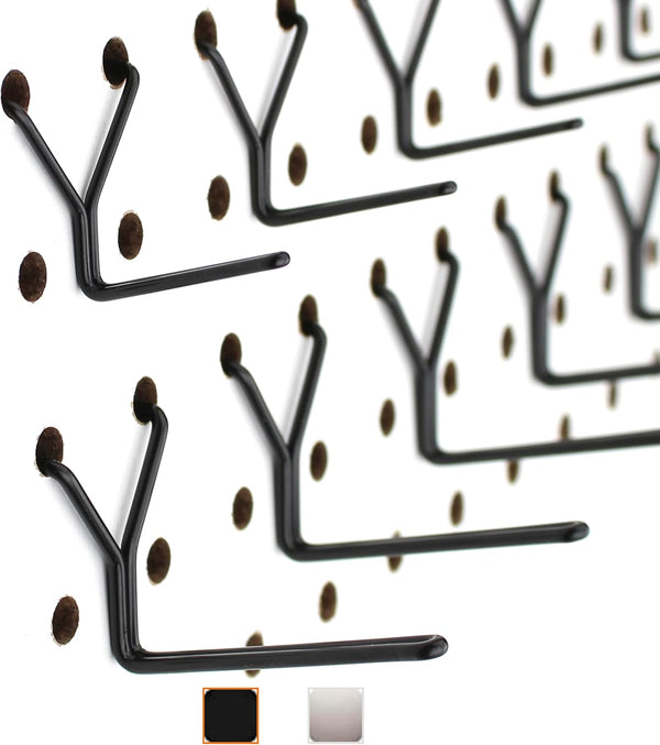 Steel Pegboard Hooks 50-Pack, 1" + 2” L Hook, Black - Fits Any Peg Board, Organize Tools, Accessories, Garage Storage