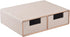 Linen Leather Desk Organizer with Drawers, Mini Stackable Desktop Storage Box for Office Supplies, Toiletries (Beige,
