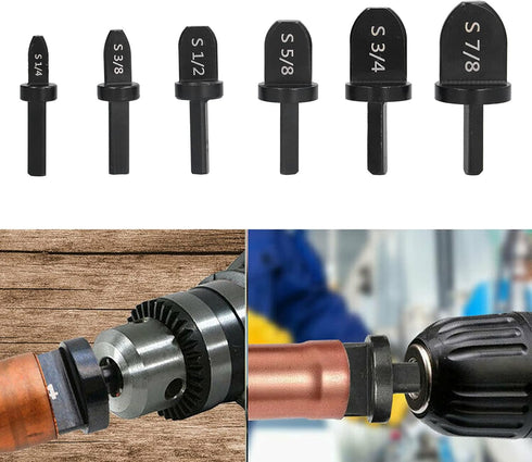6PCs Swaging Tool Drill Bit Set for Copper Aluminum Pipes, HVAC Tools for Air Conditioner Maintenance