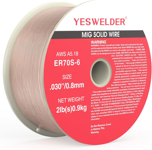 YESWELDER ER70S-6 .030-Inch - 2-Pound Spool Carbon Steel Mig Solid Welding Wire