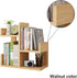 Wood Desktop Shelf, Small Assembled Bookshelf for Office Supplies, Literature Holder Display Rack (Walnut Color)