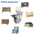 W B D WEIBIDA Side Mount Casters Wheels, 2 Inch L-Shaped Small Rubber Casters, Set of 4, Light Duty for Furniture