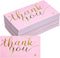 LXUEJIE 100 Pcs Thank You Cards, Pink Thank You Cards 3.5 x 2