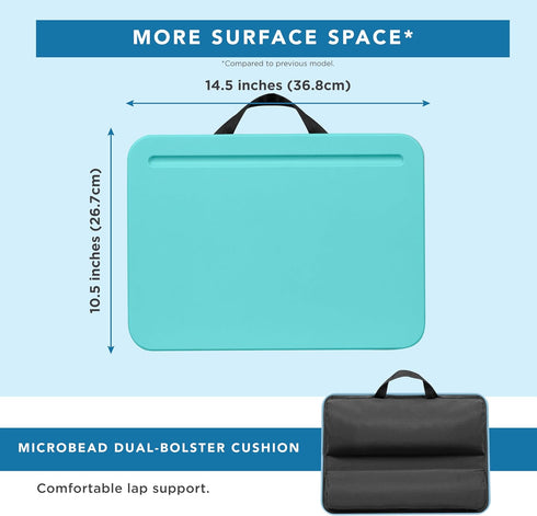 LAPGEAR Compact Lap Desk - Fits up to 15 Inch Laptops, Aqua Sky - Style No. 43109