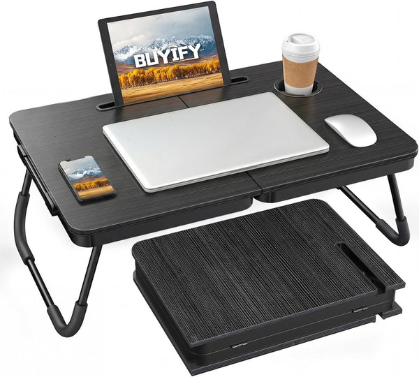 BUYIFY Foldable Laptop Bed Desk for Couch, Sofa - Large Lap Desk
