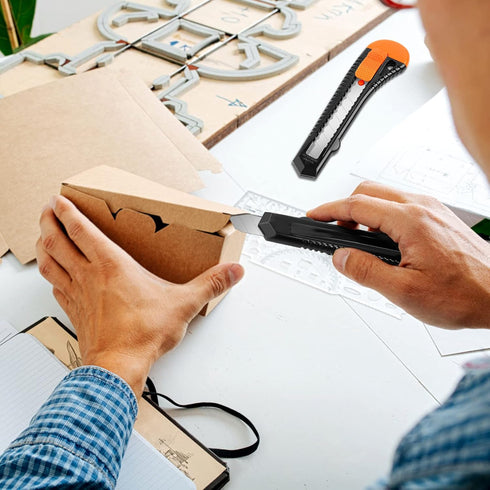24 Pack DIYSELF Box Cutter, Box Cutters Retractable Razor Blades Utility Knife Opener Safety Snap off Knives