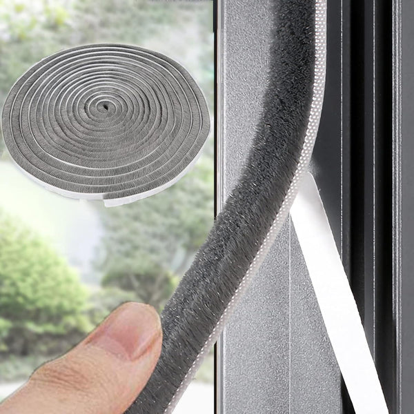 Weather Stripping Door Window Seal Strip, 33 Ft Self-Adhesive, Soundproofing, Draft Blocker, Gray, 0.35" Wide x 0.6"