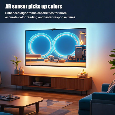 16.4ft 65-75 Inch Diyife TV LED Backlight with AR Sensors Sync to TVs, Smart TV Backlight Strip, Remote Controls, APP