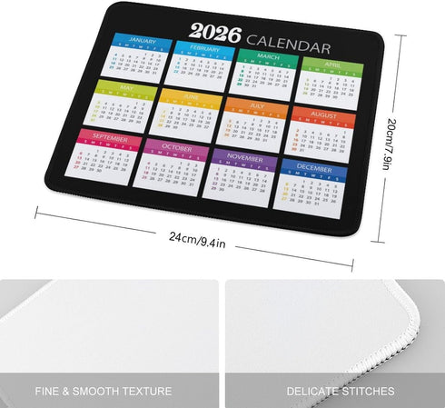 Akcdone 2026 (9.45x7.87 Mouse Pad Calendar Stitched Edge,Computer Mouse Pads Calendars Non-Slip Rubber Desk Mat