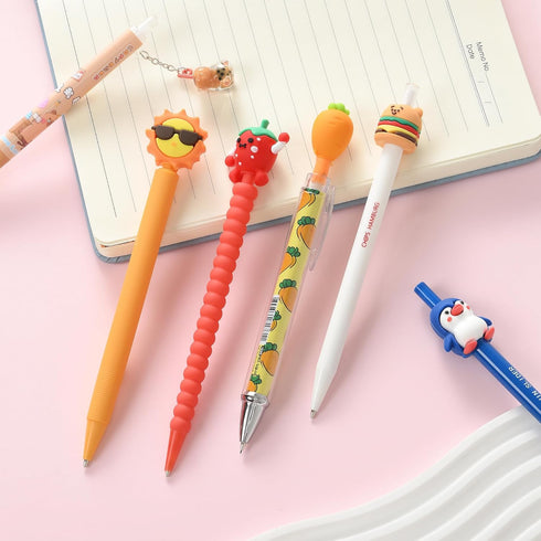 Cute Kawaii Mechanical Pencils Set - 12PCS with Lead Refills & Erasers, 0.5mm & 0.7mm for Kids Girls