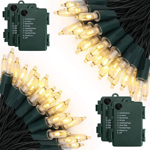 KOUQIYA Battery Operated Christmas Lights 4 Pack, 17ft 50 LED Mini String Light