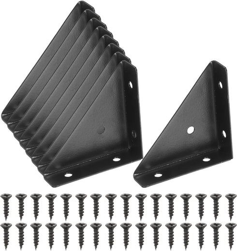 PATIKIL Corner Brace Brackets, 8Pcs 66mm x 66mm Carbon Steel Triangle Corner