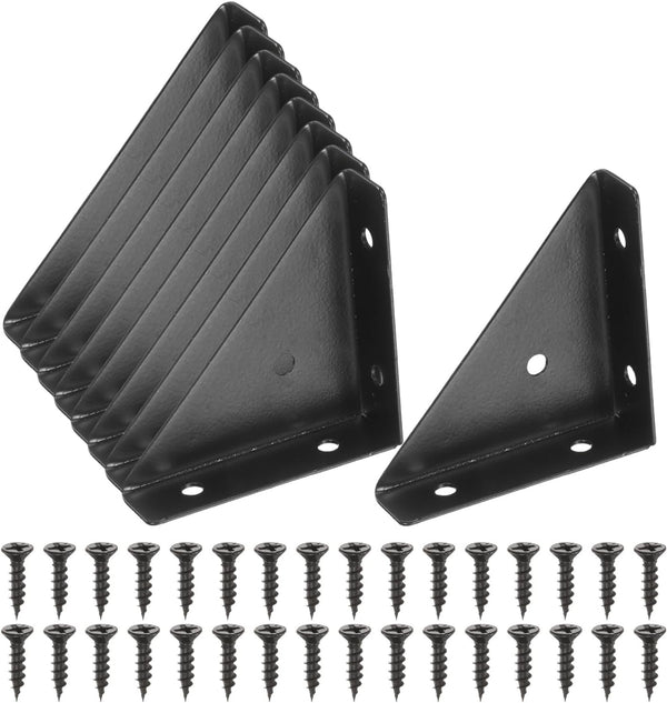 PATIKIL Corner Brace Brackets, 8Pcs 66mm x 66mm Carbon Steel Triangle Corner