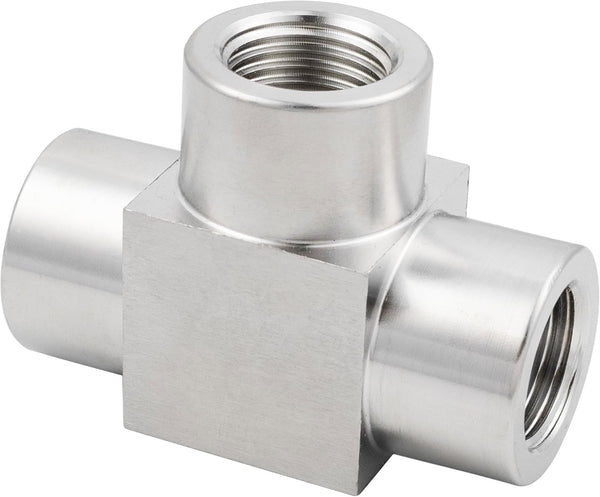 Metalwork 316 Stainless Steel Pipe Fitting Tee, 3/8" NPT Female x 3/8" NPT Female x 3/8" NPT Female, 1 Pc