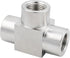 Metalwork 316 Stainless Steel Pipe Fitting Tee, 3/8" NPT Female x 3/8" NPT Female x 3/8" NPT Female, 1 Pc