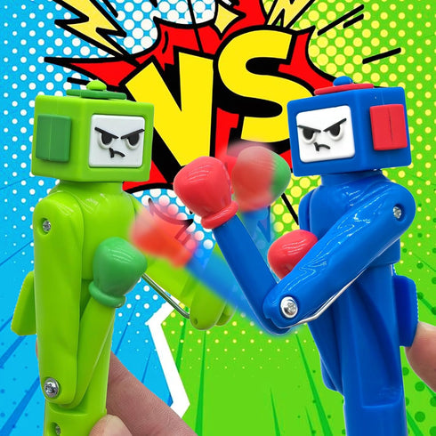 Boxing Pen Robot - (2PCS) with Punching Arm and Crisp Button Sound - Funny and Cool Novelty Pen - Boxing Gifts - Blue/Green Colors - 1.0mm Smooth Writing by NANYKZ