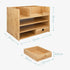Navaris Bamboo Desk Organizer, Wood Desktop Storage Drawers for Organizing Stationery and Documents