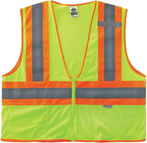 Ergodyne Class 2 Safety Vest, Two Tone Mesh, Lime, Large-X-Large