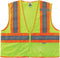Ergodyne Class 2 Safety Vest, Two Tone Mesh, Lime, Large-X-Large