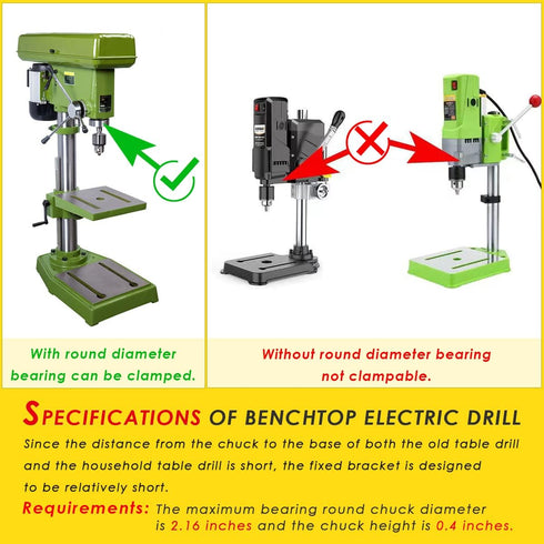 Square Hole Drill Bit Adapter - Mortising Attachment for Drill Press and Power Tool Accessory