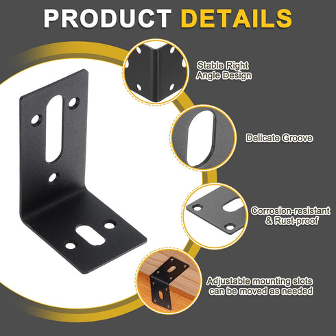4Pcs 57 83 45mm 2 uxcell Adjustable L-Shape Corner Brace, x x Slot l Corner Brace Slotted Joint Right Angle Bracket