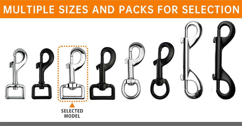 Garwor 1 Inch Heavy Duty Chrome Swivel Snap Hooks - Trigger Snaps for Dog Leash Hook, Key Chain, 4 Pcs