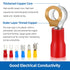 Wire Connectors, Electrical Butt Terminals Ring Fork Spade Connector Kit, 1400PCS for Marine Automotive