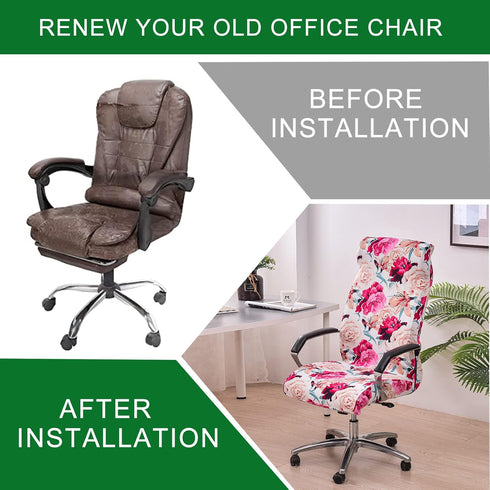 A26 CRFATOP Stretch Computer Office Chair Cover with Durable Zipper - Universal Rotating Desk Chair Slipcover, Simplism