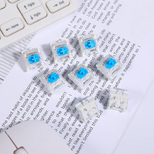 Josojoou 72 3 Pieces Blue Mechanical Keyboard Switches, Pin Pre-Lubricated Clicky Key Switches, Dustproof