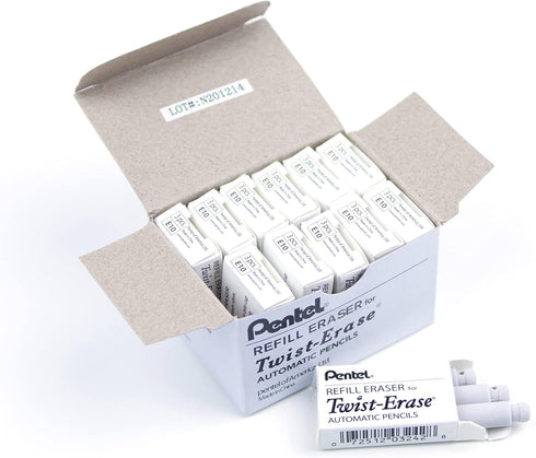Pentel Refill Erasers Pack of 36 for Pentel Twist-Erase Series Pencils (E10)