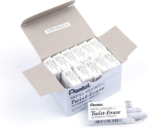 Pentel Refill Erasers Pack of 36 for Pentel Twist-Erase Series Pencils (E10)