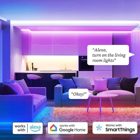 Sengled 2M (6.56ft) 1400Lumens (E1G-G8E) Smart Zigbee Multicolor Light Strip, Base Kit, Hub Required, Also Compatible