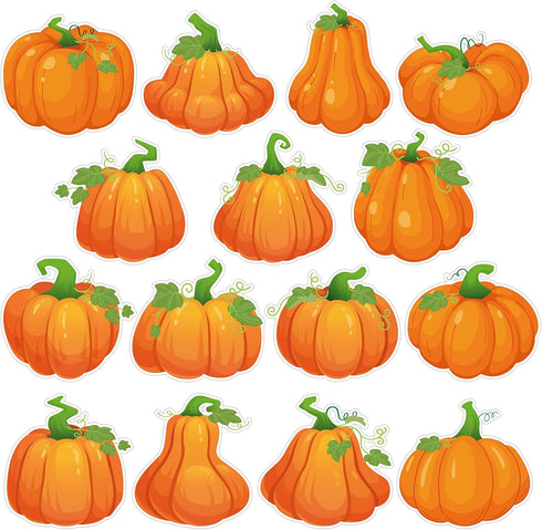 Zhanmai 60 Pieces Pumpkin Cutouts - Fall Classroom Bulletin Board Decorations for Thanksgiving Halloween Decor