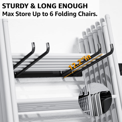 240 LBS 2 Pack YYR Folding Chair Storage Rack, Garden Tool & Foldable Chairs Organizer Hangers for Garage Organization