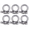 6 Pack Mini Stainless Steel D Ring Shackles, Removable U-Shaped Pulley for 1/4 Inch Wire Rope