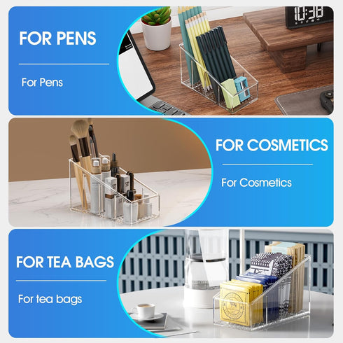 MaxGear Clear Remote Control Holder, Small Plastic Caddy Organizer for Home, 1 Pack