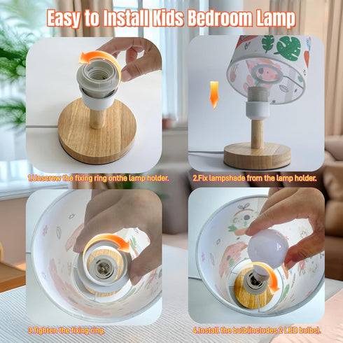 HFYCENYAN Lamps,3Color Kids Lamp,Girls for Bedroom Nightstand Modes LED Bedside Night Light with Koala Bear Cartoon