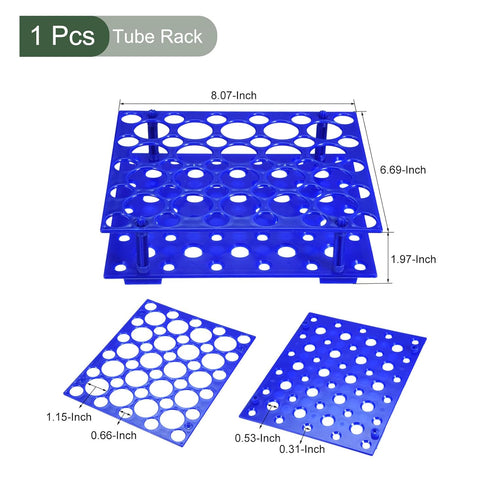 YOKIVE Tube Rack, Polypropylene Test Tube Rack Holder | Great for 0.5ml, 1.5ml, 1.8ml, 10ml, 15ml, 50ml Lab Test Tube(Purple, 50-Sockets)