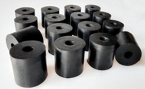 Multi Purpose Rubber Spacer 1 3/16 Inch OD x 3/8 Inch ID x 1 3/16 Inch Thickness, Black Neoprene Washers (16)