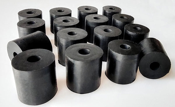 Multi Purpose Rubber Spacer 1 3/16 Inch OD x 3/8 Inch ID x 1 3/16 Inch Thickness, Black Neoprene Washers (16)
