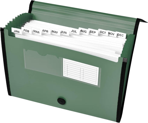 Avery Expanding File Folder Organizer - 13-Pocket Accordion Organizer, Sage, Holds 425 Letter/A4-Size Sheets (73555)