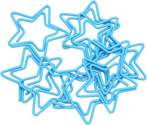Star Paper Clips, 100pcs Blue Star Paper Clips Bookmarks Cute Paper Clips Small Paperclips for Office School Paper Files Organizing